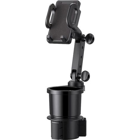 (noir)porte Gobelet De Boisson De Voiture, Base Rglable 360 Rotatif Porte Gobelet De Voiture Extender Avec Support De Tlphone 2 En 1 Multifonctio