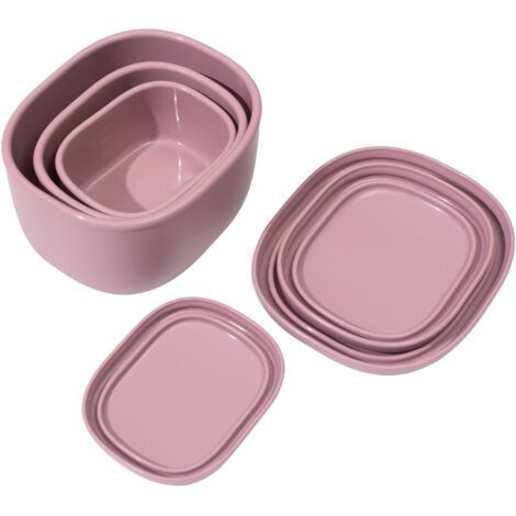 Boîtes en silicone emboîtables - Lot de 3 boîtes de conservation alimentaire en silicone rigide Sans BPA, hermétiques, compatibles lave-vaisselle et congélateur (190 g, 280 g, 590 g) - Bleu