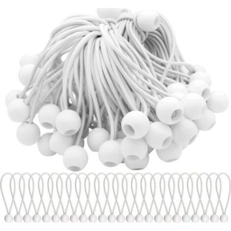 Pack of 50 Elastic Tensioner Bungee Cords with Balls Elastic Bungee Bungee Elastic Balls for marquees, tents, banners and tarpaulins (1/5)