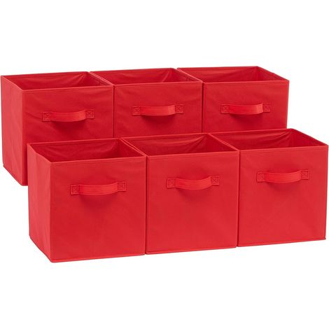 Boîte de rangement pliable - Boîte de rangement en tissu - Boîte de rangement avec poignée - Panier de rangement divers - Organisateur de rangement - Lot de 6 cubes de rangement pliables - Panier de r (1/4)