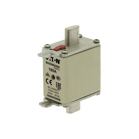 EATON BUSSMANN EATON BUSSMAN INSERT DE FUSIBLE NH00, 500 V AC/160 A, GG - GL DIN 43620-1, DIN 43620-3, IEC 60269, VDE (1/3)