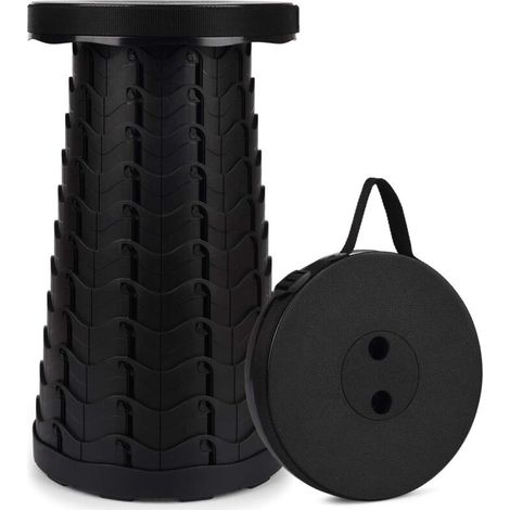 Tabouret Pliant Portable, Tabouret Retractable de Deuxième Génération, Tabouret de Camping pour La Pêche/BBQ/Intérieur/Activités Plein air, Maxi Charge 397 LB
