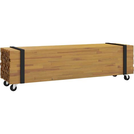 TV-Ständer Braun 110 x 30 x 30 cm Massivholz Teak vidaXL