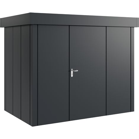 Hörmann Metall-Gerätehaus "Juno" mit Flachdach, JFD8 - Design, 262 x 166 cm (B x T), anthrazit, 1-flüglige Tür, Anschlag rechts (1/5)