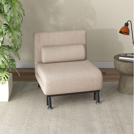Verwandlungssessel mit Bettfunktion, verstellbarem Rücken, beige HAVRYA (1/5)