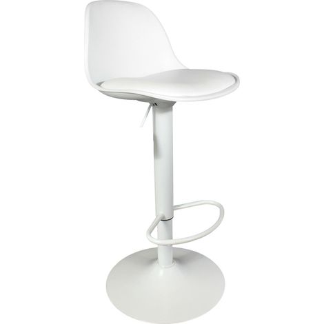 Tabouret de bar blanc 38x104x41,5 cm