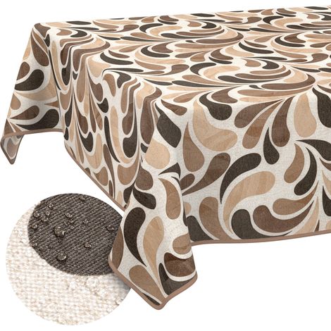 Nappe enduite Gouttes Beige avec Ourlet 140x100 cm intérieur/extérieur (1/5)