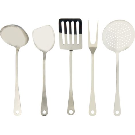 Alessi Ajm19S5 L Set Di Mestoli Da Cucina Di Design In Acciaio Inossidabile 18/10, Cinque Pezzi, Argento (1/4)