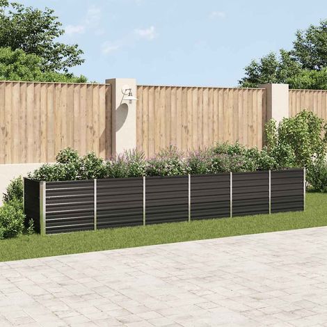 Lit surélevé de jardin Acier galvanisé 480x80x77 cm Anthracite vidaXL