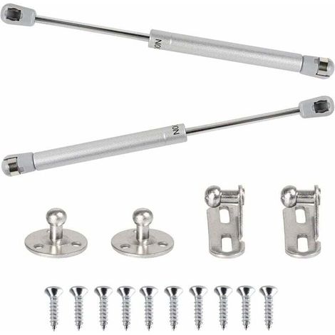 2pcs Ressort à Gaz 100N Vérins à Gaz Hydraulique Bras Pneumatique pour Levage Amortisseur à Gaz 90 Degres avec Vis Charnière Porte Placard pour Ouverture Douce Armoire Meuble Cuisine - 265mm (1/5)