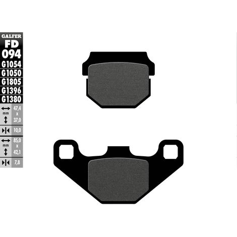 PASTILLAS DE FRENO GALFER KH083 SEMIMETÁLICAS PARA SCOOTER