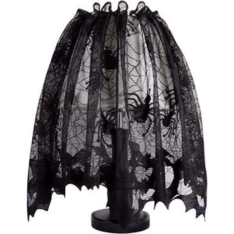 Abat-jour d'Halloween 50 x 150 cm, cache-lampe, écharpe, toile d'araignée, ruban de dentelle noire, décoration (1/5)