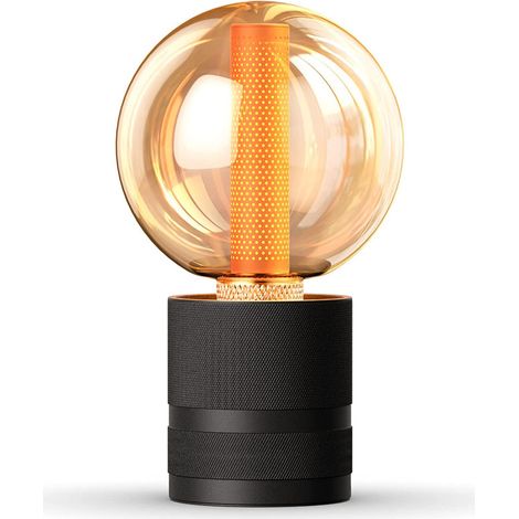 Lampada da Tavolo Vintage E27 Lampada da Scrivania Nero Metallo Lampada da Comodino Design Industriale Luce Notturna con Interruttore a Cavo per Camera da Letto Studio Scrivania(Senza Lampadina) (1/5)