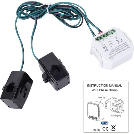 Compteur D Énergie Monophasé - Double Pince De Courant 0 2 À 80 A - Compatible Tuya - Pour Système Photovoltaïque - 1 Pièce (1/5)