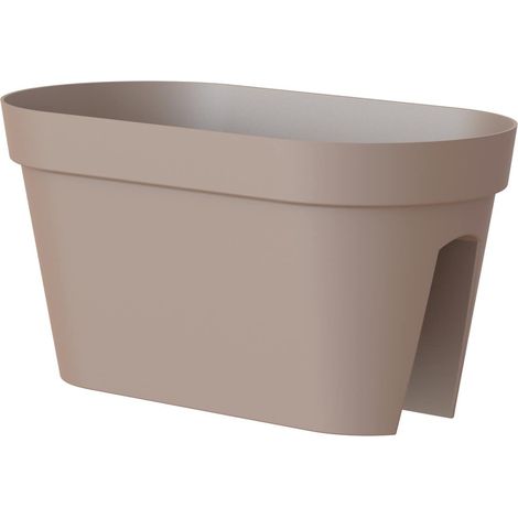artevasi© CAPRI Geländer-Blumenkasten Taupe 60 cm - Kunststoff
