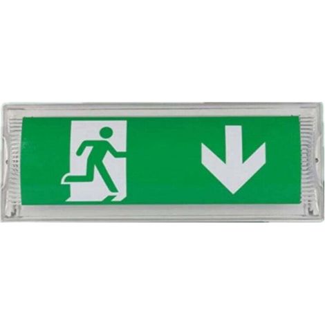 Lampe d'éclairage de secours à LED, avec batterie de secours jusqu'à 3 heures, Classe de protection : IP 65, Panneau d'indication de sortie/urgence, signe lumineux, Lumineux, (1/5)