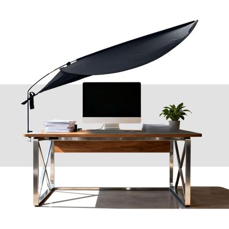 Pare-soleil et auvent de bureau – Auvent pliable en forme de feuille de 15696 cm bloquant la lumière, pare-soleil pour une utilisation sur un bureau. (1/5)