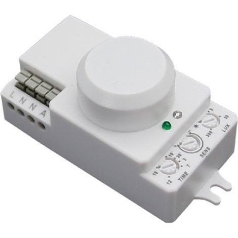 Détecteur de Mouvement Micro Ondes Blanc IP20 - SILAMP (1/2)