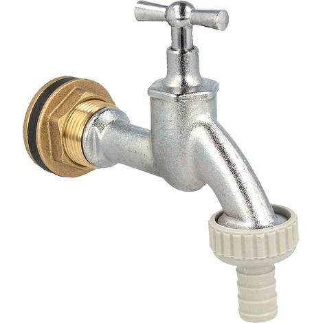 tecuro Auslaufventil mit Behälterverschraubung für Regentonne / Wassertank - 3/4 Zoll (1/5)