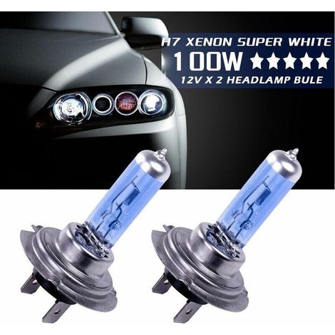 Debuns – Ampoules halogènes H7 12V 100W – Lumière blanche 6000K – Remplacement direct pour véhicules – Installation facile (1/5)