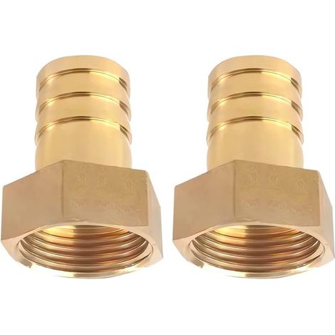 Lot de 2 douilles de tuyau IG en laiton de 1" x 25 mm, raccord de tuyau IG 1" x 25 mm, adaptateur avec 2 colliers de serrage (1/5)