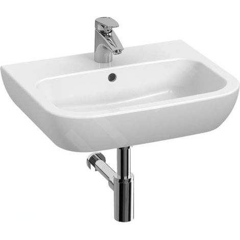 Jika Deep - Lavabo 60x45 cm, avec trop-plein, trou pour robinetterie, blanc H8103680001041 (1/2)
