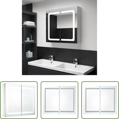 vidaXL LED-Beleuchtung - LED-Spiegelschrank 80x12,2x68 cm (1/5)