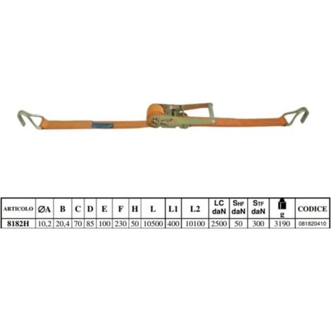 FASCE SOLLEV.A CRICCHETTO 8182 2,5T 10,5MT