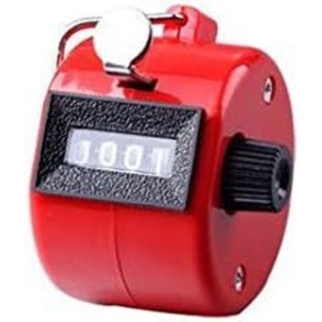 Compteur de pointage portable 12 pièces, compteur mécanique à 4 chiffres, rouge