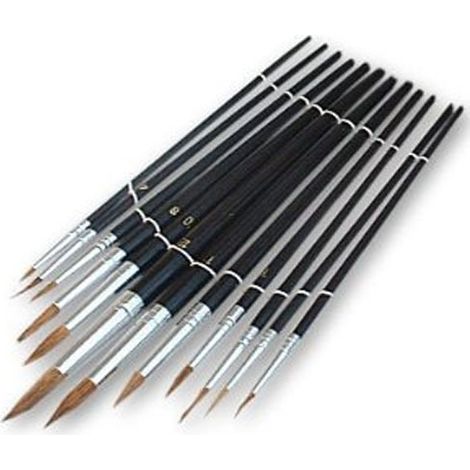 Pennelli/Pennellini punta tonda set 12 pz