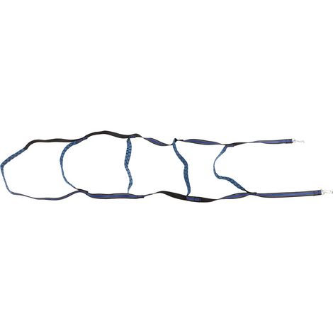 Échelle de corde marine 5 marches, portable et universelle, avec mousqueton d'escalade pour canot, kayak et bateau gonflable, couleur bleue (1/5)