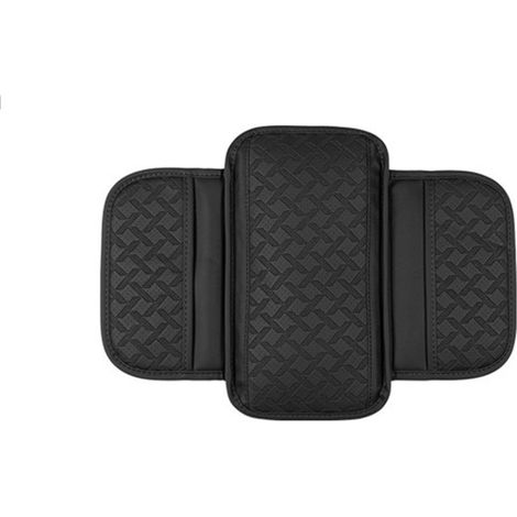 Coussin d'accoudoir universel pour voiture, noir, en cuir PU, compatible avec la plupart des voitures. (1/4)