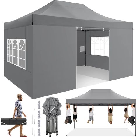 Abri de jardin, Imperméable, Cadre robuste, Gris Foncé (1/2)