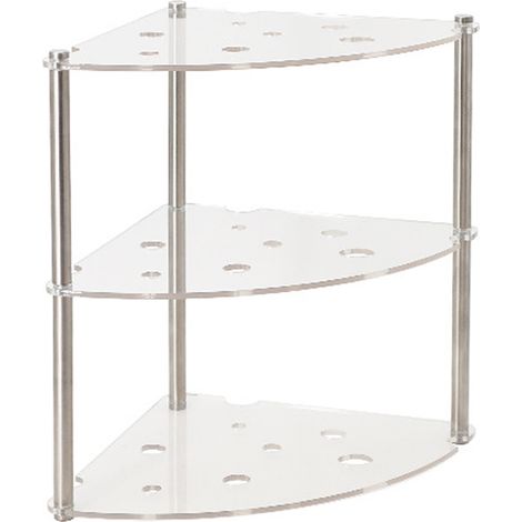 Étagère de Bureau 3 Niveaux - Acrylique et Métal - Organisateur Minimaliste Transparent 22x22x28.6cm pour Cosmétiques et Tasses (1/5)
