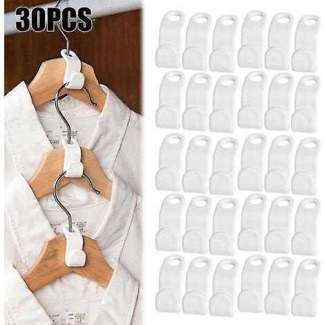 Lot de 30 crochets de fixation pour cintres et penderie, système de rangement gain de place Cascade Home Clip (1/5)