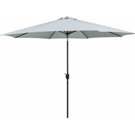 Marbueno Sonnenschirm Stahl 8 Streben Polyester Weiß 300 cm
