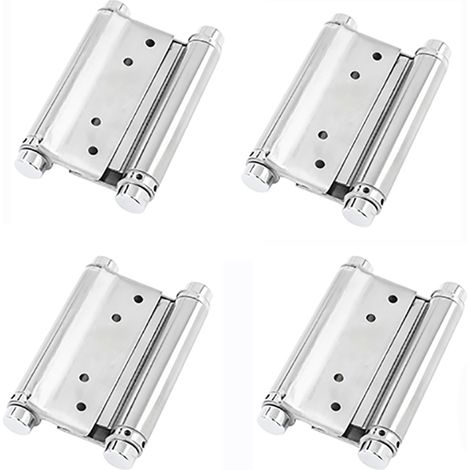 Charnières Porte en Inox Paumelle de Doule Action Charniere Meuble Anti-Rouille à Ressort à Visser 4 pcs Acier (1/5)