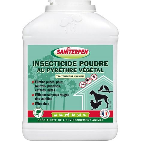 Insecticide poudre au pyrèthre végétal 250g – Efficacité immédiate contre puces, fourmis, mites, cafards – Pour usage ménager et animalier – Action Pin