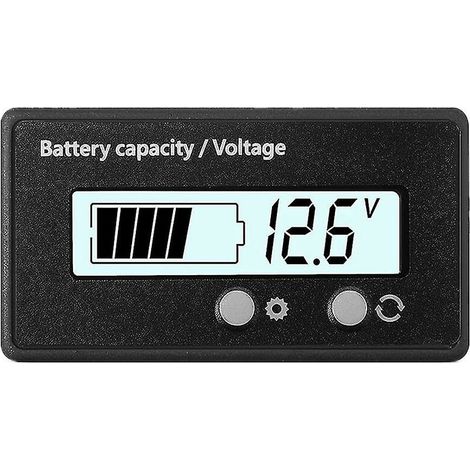 GROOFOO 12v24v36v48v60v72v Indicateur de batterie Batterie Voltmètre Lcd Compteur d'électricité Batterie électrique Voiture, 1 pièce, Blanc (1/5)