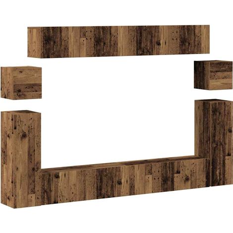 Maison Exclusive - 8-tlg. TV-Schrank-Set Wandmontage Altholz-Opti