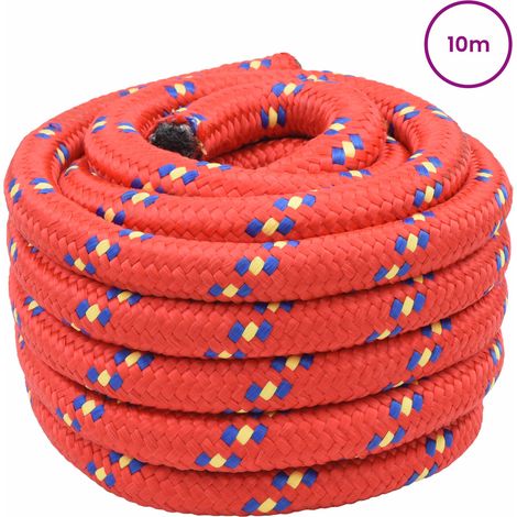 Corde de bateau en polypropylène cordage marin pour navigation et camping rouge 6 mm 10 m (1/5)