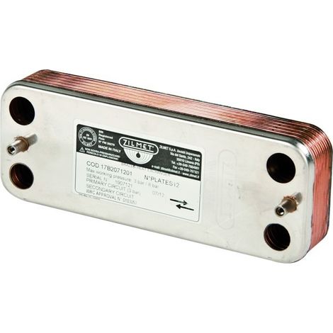 SCAMBIATORE SALDOBRASATO PER CALDAIA MURALE PIASTRE 12 ZILMET SPA