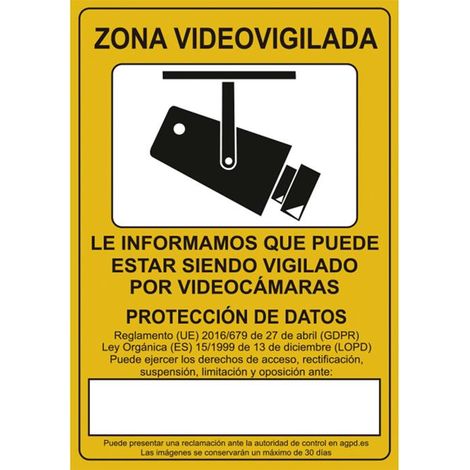 Señal poliestireno 297x210mm conforme a la ley de protección de datos