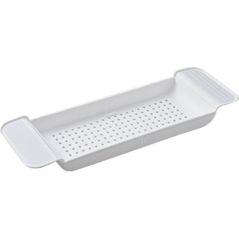 Bathtub shelf, bathtub countertop shelf, extendable shower shelf, hanging bathtub storage box, bathtub accessory drain rack/dish drain rack (white) (1/5)