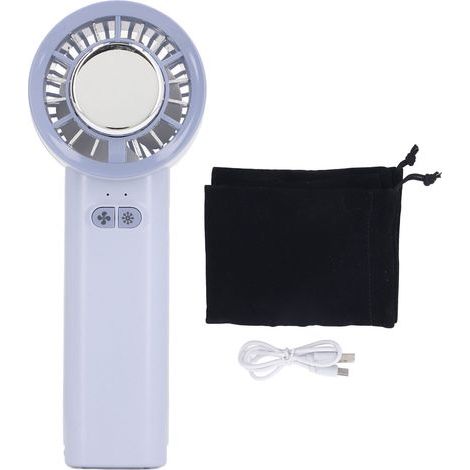 Wiederaufladbarer, tragbarer Ventilator mit 3 Geschwindigkeitsstufen und Halbleiter-Kühlfunktion – Blau (1/5)