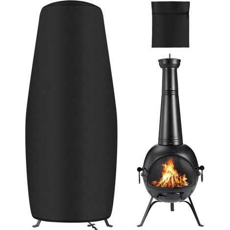 Outdoor Fireplace Cover, 1226121 CM, 210D  Fabric, Heat Protection, Outdoor Fire Pit Cover for Garden and Patio, Rain, Sun, and UV Protection (1/5)