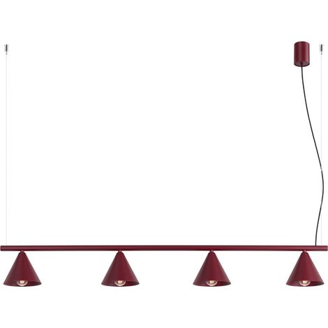Sollux Nox Suspension Bar, plafonnier bordeaux, 4 x E14 (1/5)