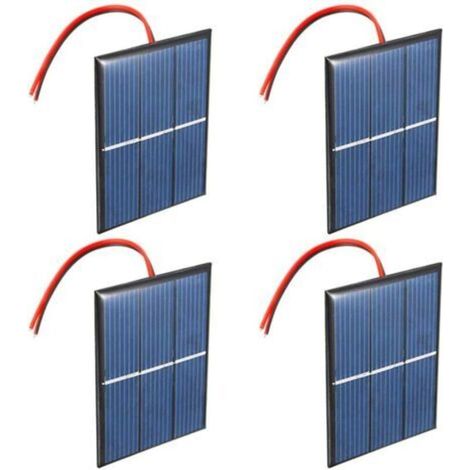 Lot de 4 batteries micro panneau solaire 1,5 V 0,65 W 60 x 80 mm pour énergie solaire, bricolage, projets scientifiques - Jouets - Chargeur de batterie (1/5)