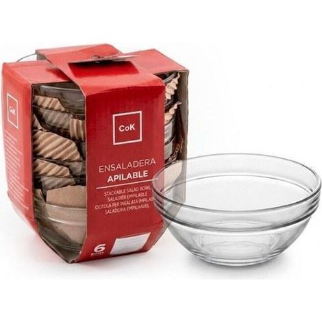 cok ensaladera de cristal  lavafruta 12,5 cms - caja 6 unidades