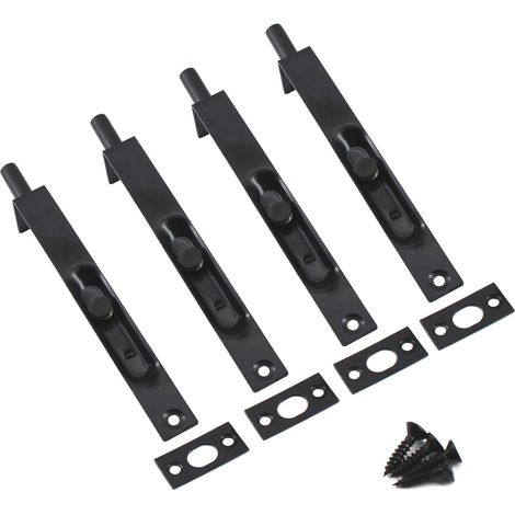 Verrou de porte encastré en acier inoxydable de 10,2 cm avec vis Argenté (4 pièces) (1/5)